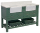 Charlotte 60" Bathroom Vanity, Sage Green, Quartz, Double