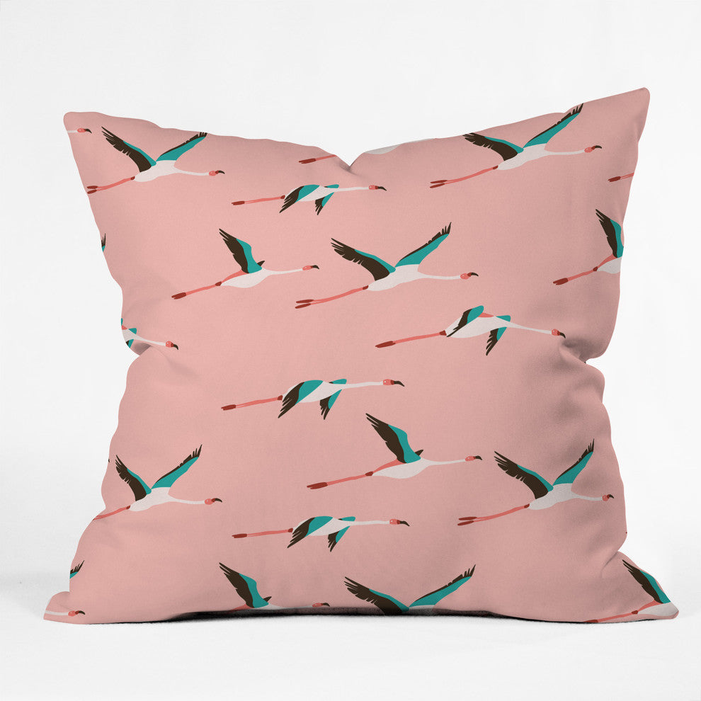 Holli Zollinger Flamingo Pink Throw Pillow, 18"x18"