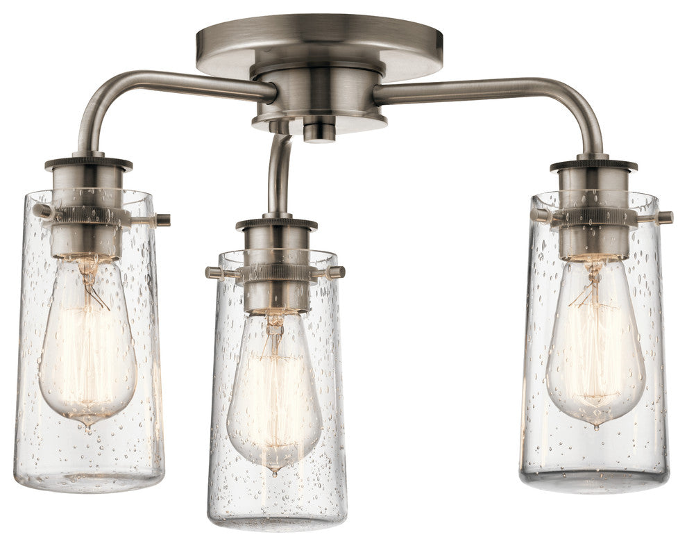 Chandelier/Semi Flush 3-Light, Classic Pewter
