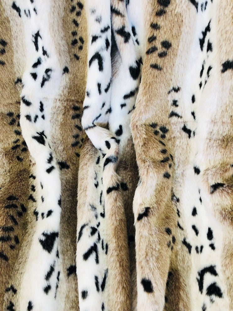 Snow Lynx Faux Fur Luxury Throw