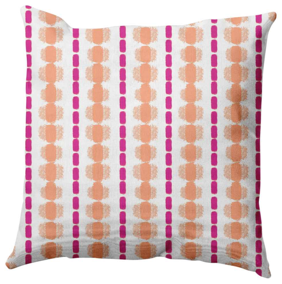 Watercolor Stripe Decorative Throw Pillow, Orange-Orchid, 16"x16"