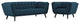 Bestow 2-Piece Upholstered Fabric Sofa and Armchair Set Blue