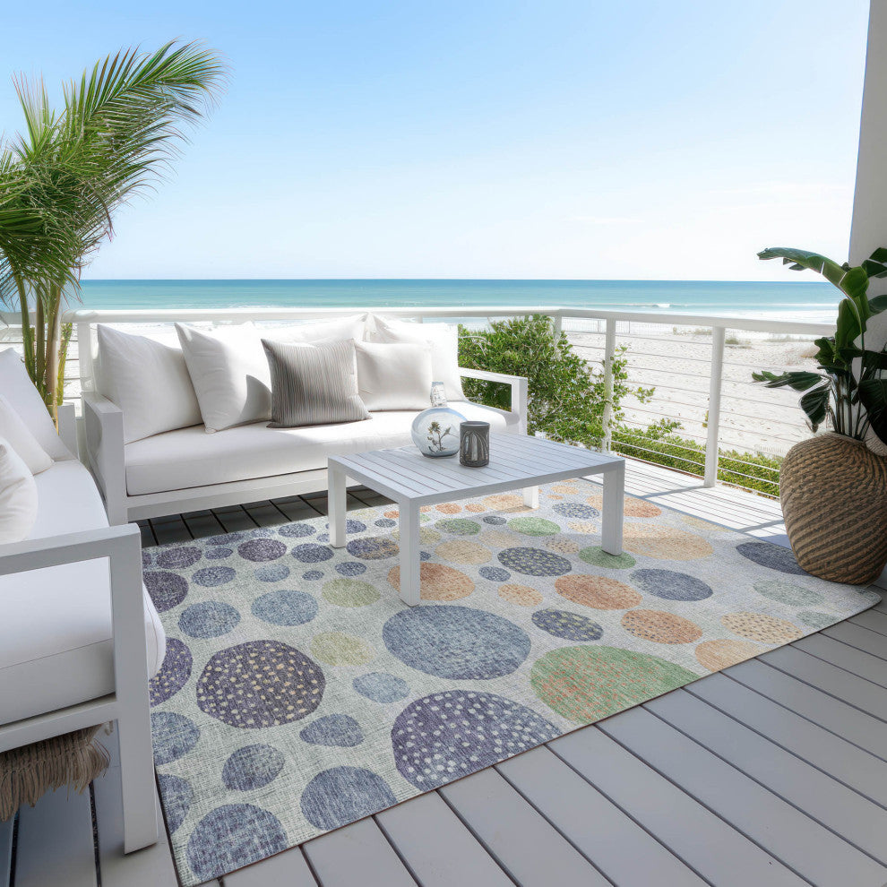 Machine Washable Indoor/Outdoor Chantille ACN1899 Denim 10' x 14' Rug