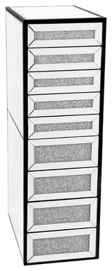 Slaystation Diamond Edition 9 Drawers Vanity Storage Unit, Black