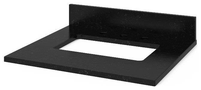 Astoria Transitional 24" Grey Vanity, Black Granite Vanity Top