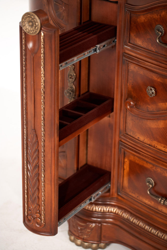 Cortina Dresser and Mirror Set - Honey Walnut