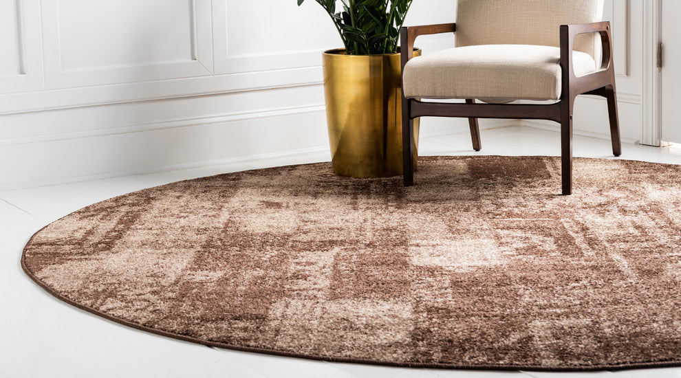 Unique Loom Brown Autumn Plymouth 3'' 3 x 3'' 3 Round Rug