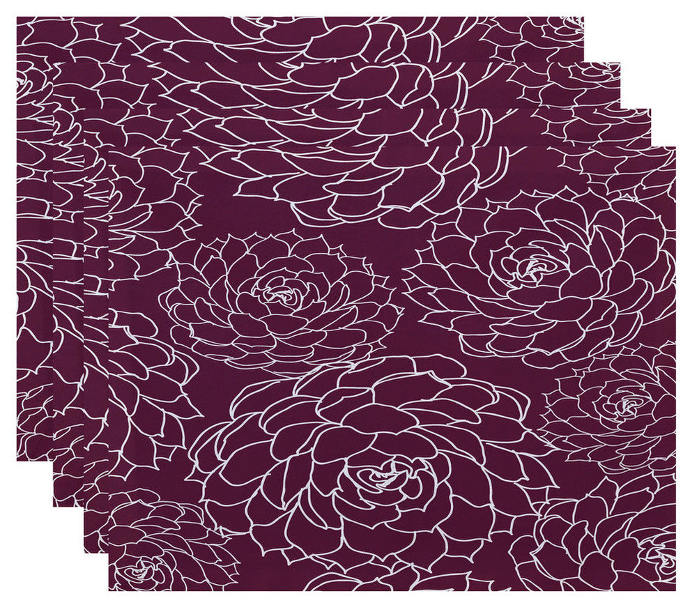 Olena, Floral Print Placemat, Purple