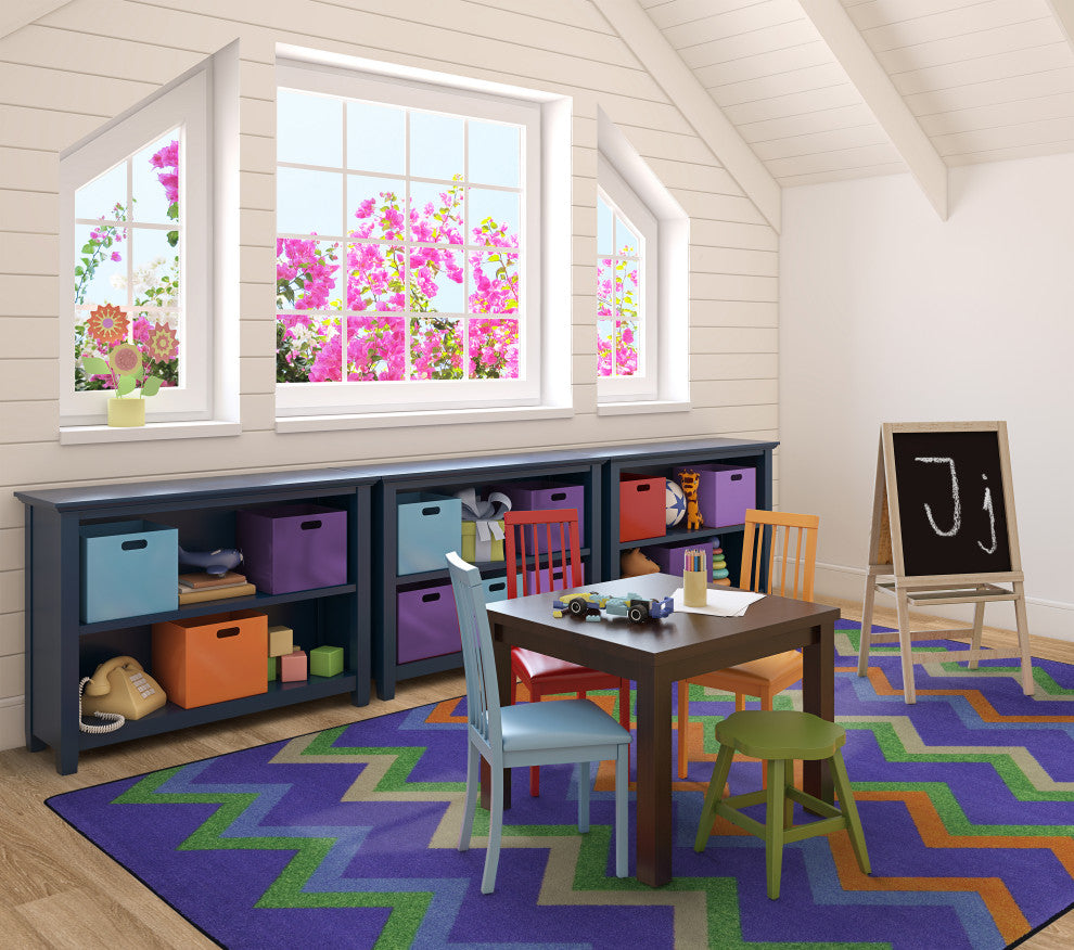 Kid Essentials Rug, Sonic, Violet, 5'4"x7'8"