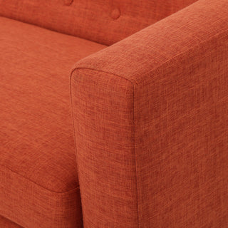 GDF Studio Carol Button Back Mid-Century Fabric Modern Loveseat, Muted Orange