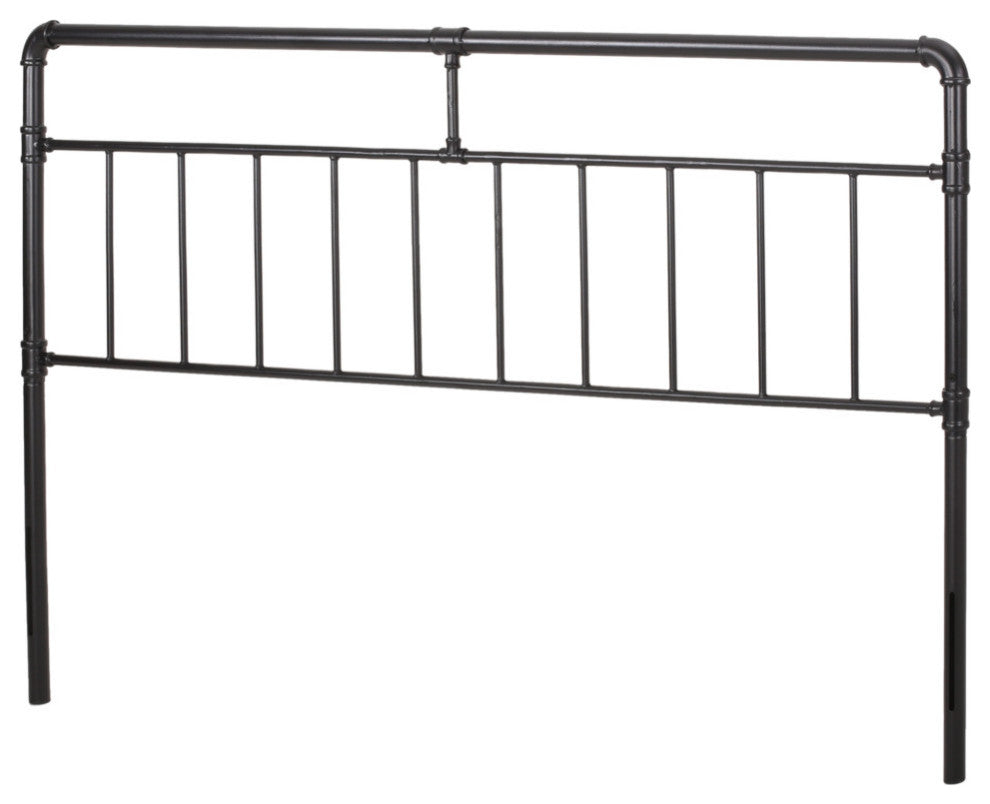 Ina Contemporary Iron King Headboard, Flat Black