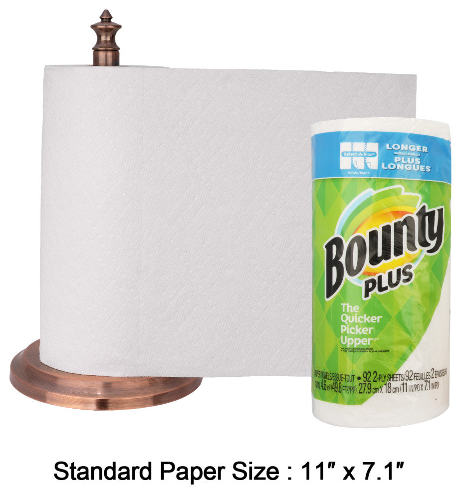 Paper Towel Holder Roll Dispenser Stand for Kitchen Counter & Dining Room Table, Antique Copper