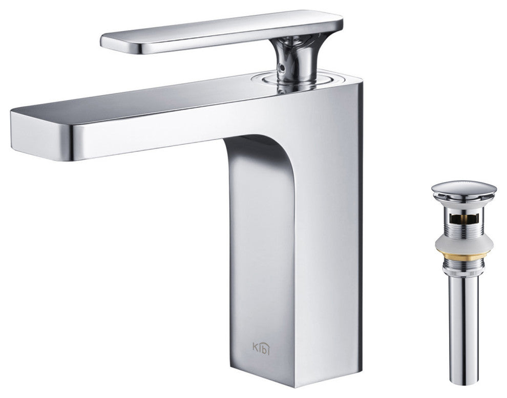 Infinity Single Handle Bathroom Faucet KBF1006, Chrome, W/ Drain
