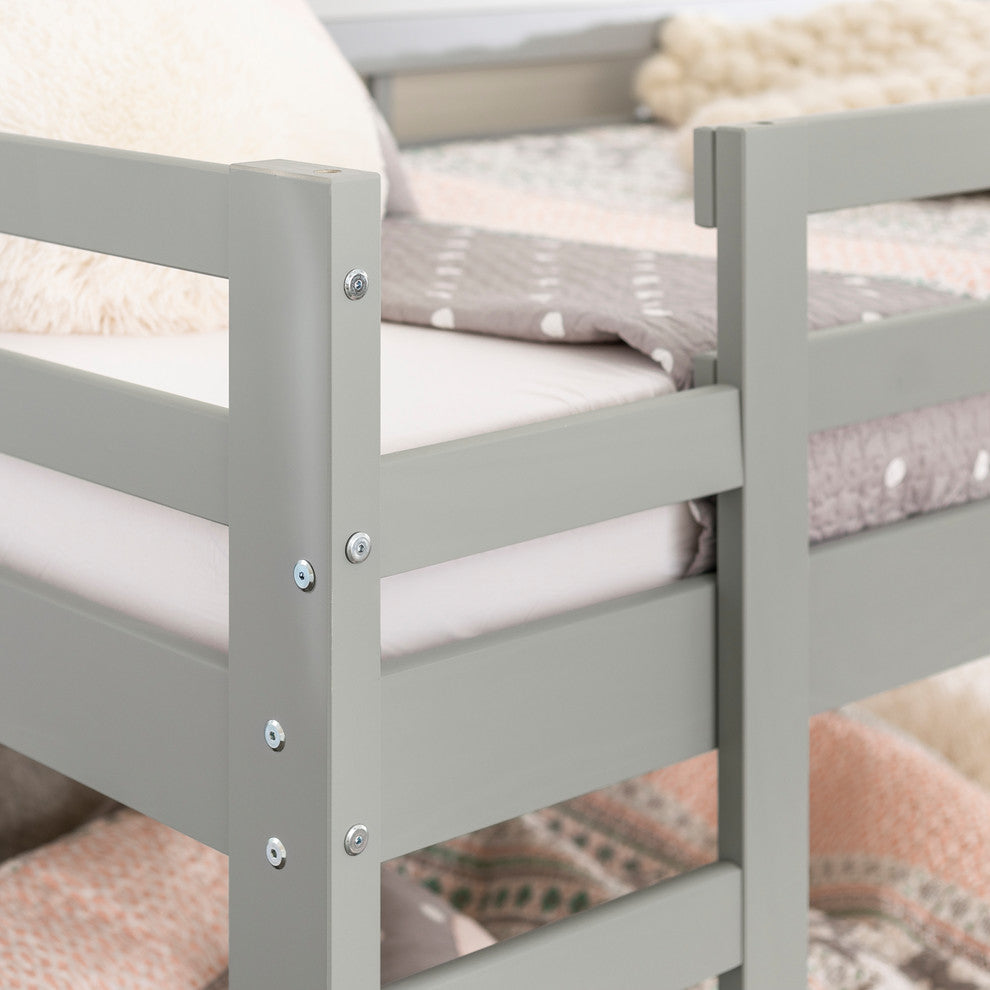 Low Wood Twin Bunk Bed, Gray
