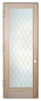 Interior Prehung Door or Interior Slab Door - Diamond Grid - Douglas Fir...