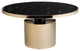 Taylor Round Pedestal Coffee Table, Black and Gold