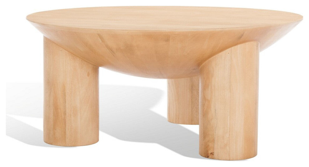 Safavieh Couture Calhoun Round Wood Coffee Table, Natural
