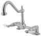 Kingston Brass Two-Handle Bridge Kitchen Faucet, Polished Chrome