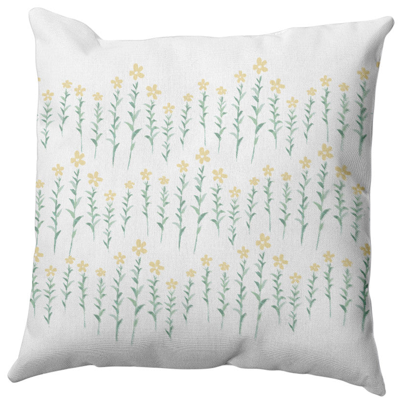 Periwinkle Stripe Outdoor Pillow, Yellow, 14"x20"