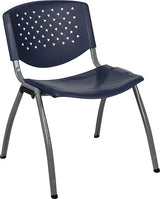 Hercules Series Capacity Plastic Stack Chair With Titanium Frame, Navy