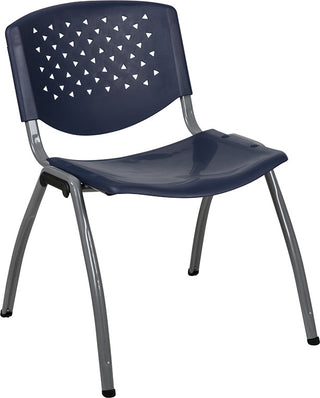 Hercules Series Capacity Plastic Stack Chair With Titanium Frame, Navy