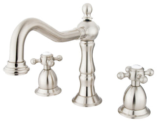 Heritage Two Handle 8" to 14" Widespread Lavatory Faucet with Brass Pop-up