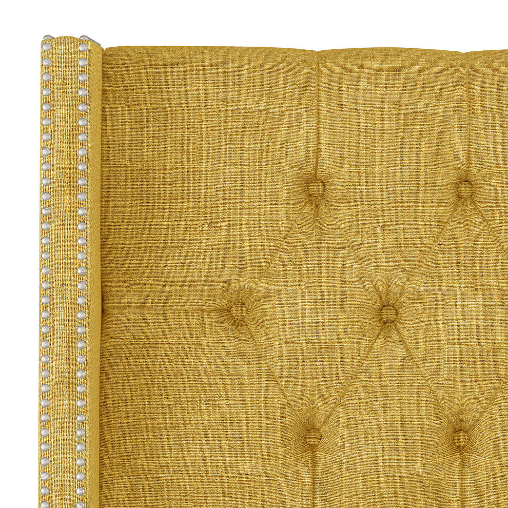 Monarch Twin Tufted Wingback Headboard, Zuma Golden