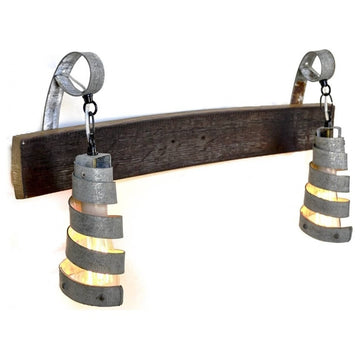Barrel Ring Vanity Light - Elan - Made from retired CA wine barrel rings