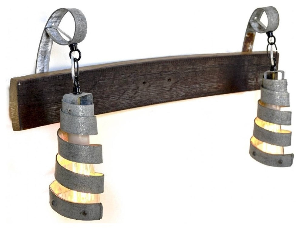 Barrel Ring Vanity Light - Elan - Made from retired CA wine barrel rings