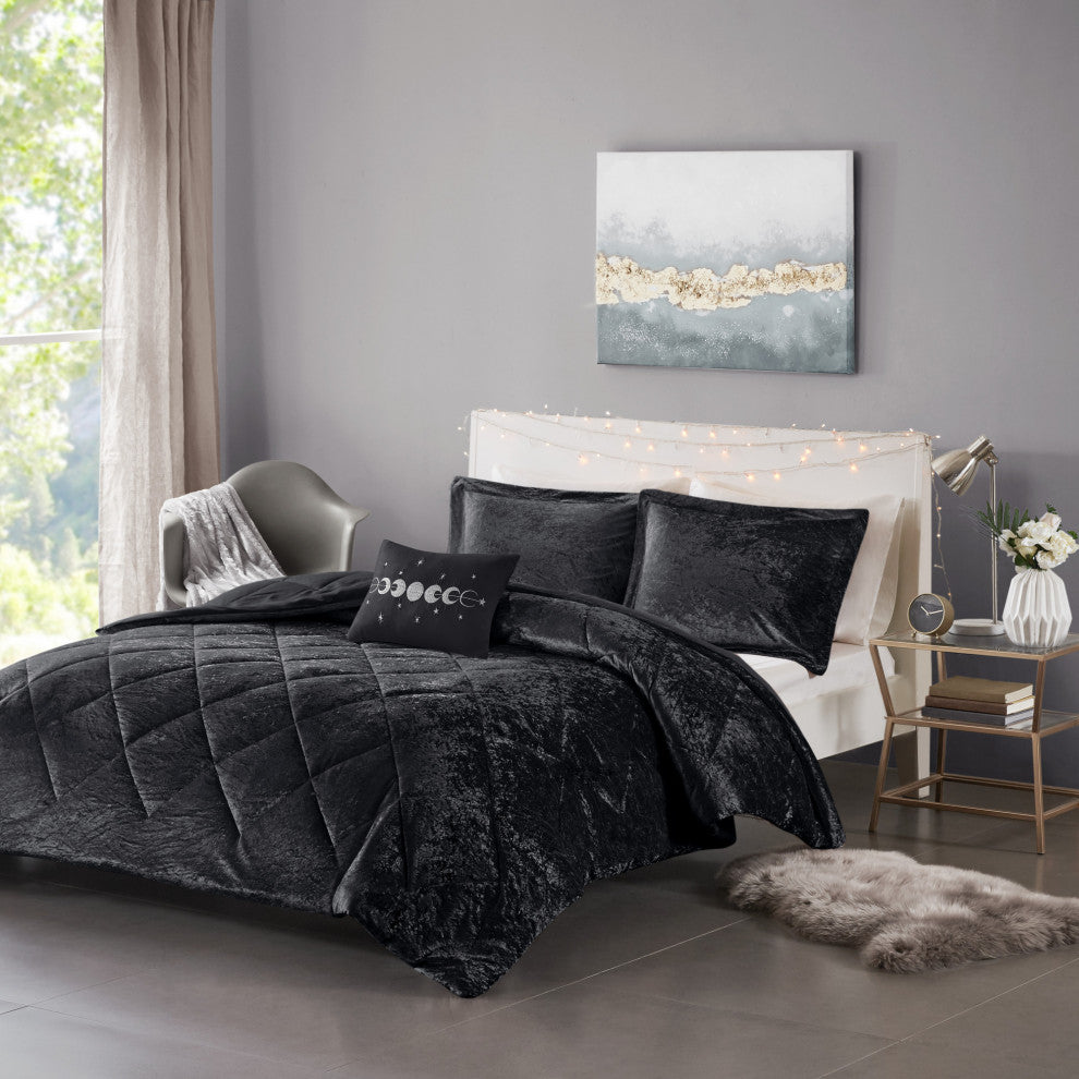 Intelligent Design Felicia Crushed Velvet 4-Piece Comforter Set