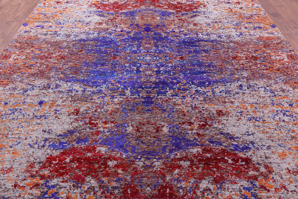 8' 10" X 12' 3" Wool & Silk Handmade Modern Rug - Q15813