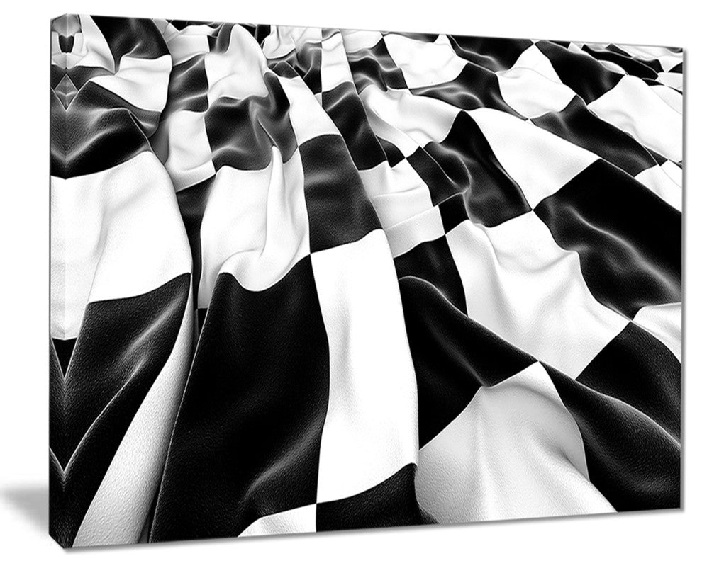 "3D Checkered Flag" Abstract Digital Art Canvas Print
