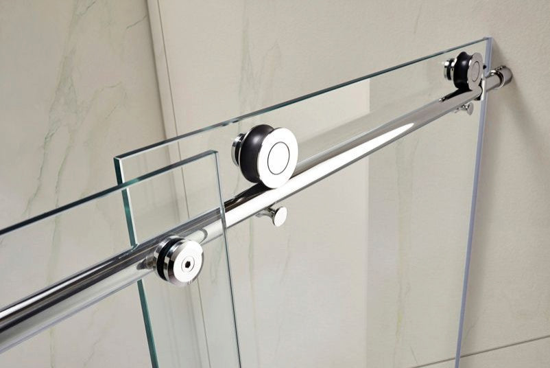 56"“60"Wx76" Frameless Sliding Shower Door With Clear Glass, Chrome