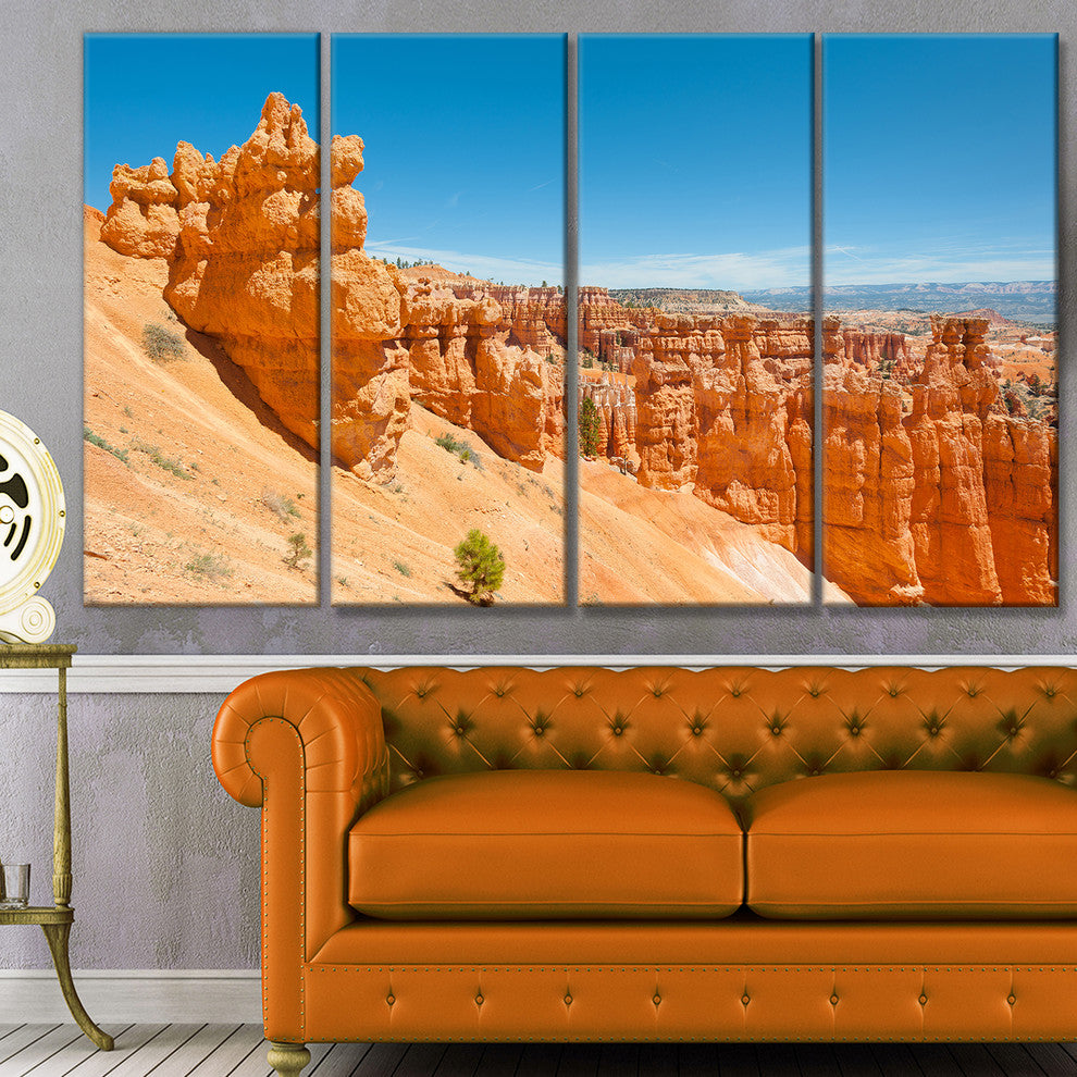 Beautiful Bryce Canyon, Landscape Canvas Art Print, 48"x28", 4 Panels