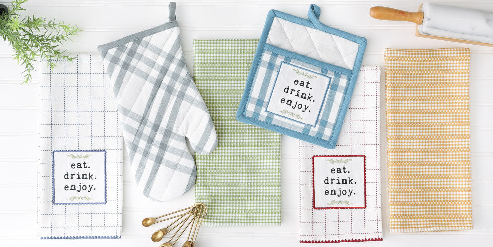French Blue Home Sweet Farmhouse Kitchen (Set of 4)