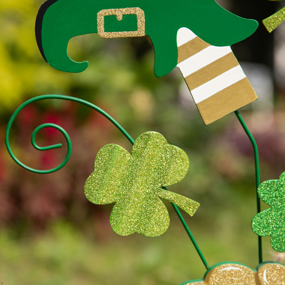 31.5'' Wooden St. Patrick's Leprechaun Belt Yard Stake