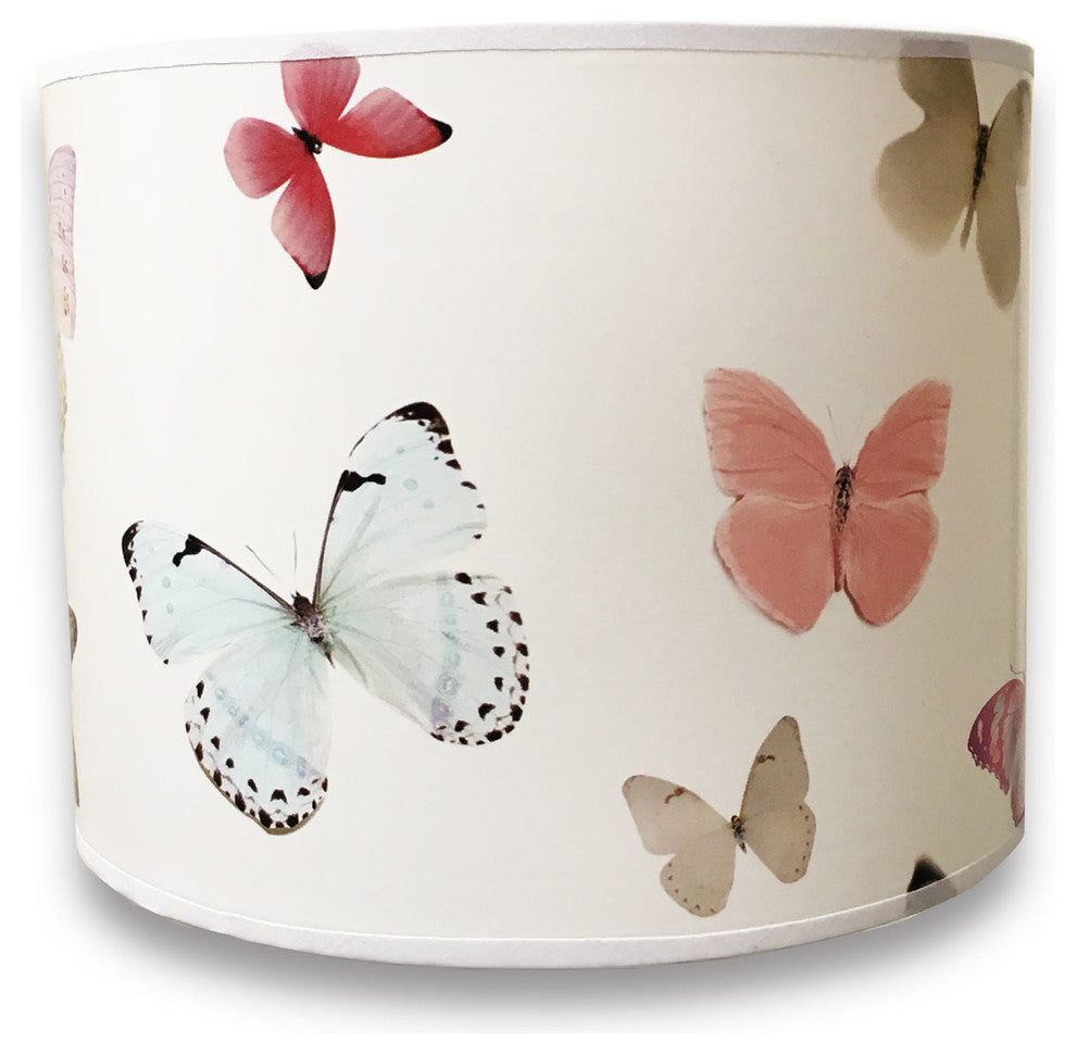 Decorative Handmade Lamp Shade, Colorful Butterfly Design, 10"x10"x8