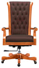 Genoa Wooden Brown Leather Executive Office Chair