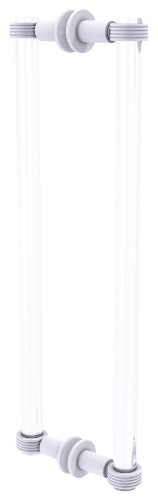 Clearview 18" Back to Back Groovy Accent Shower Door Pull, Matte White