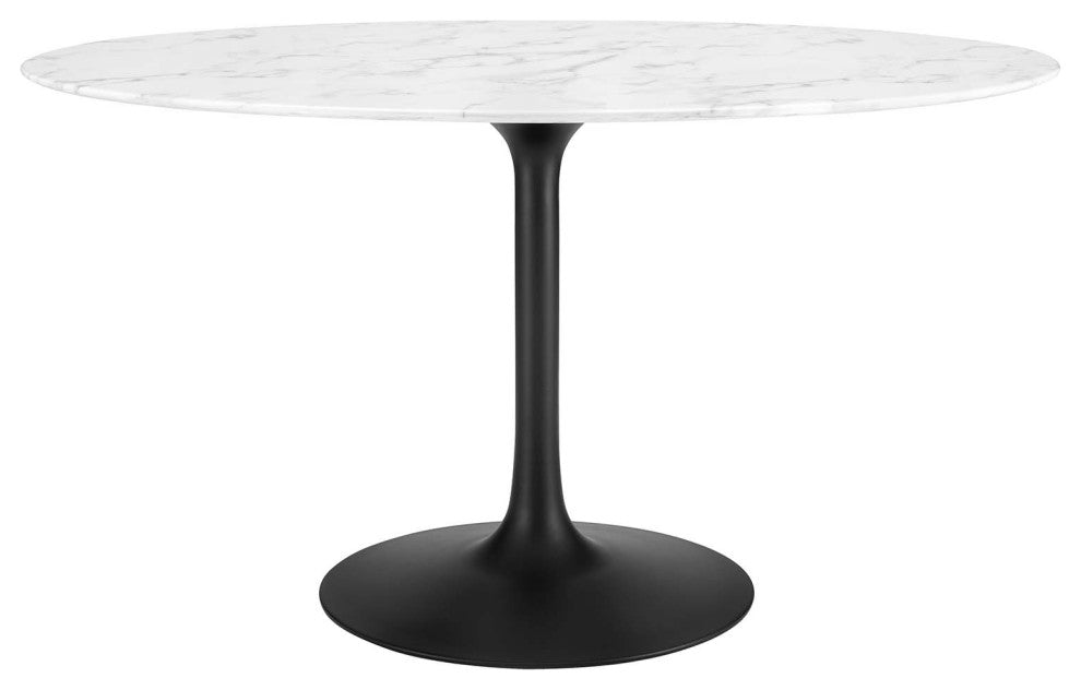 Lippa 54" Oval Artificial Marble Dining Table