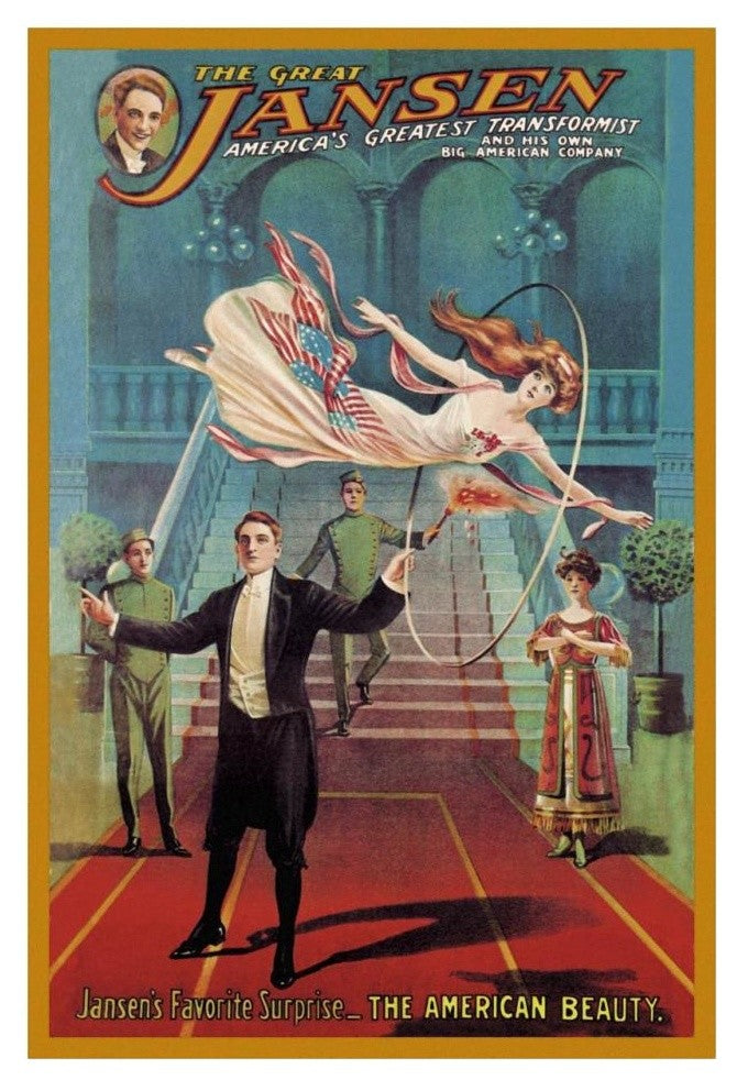 "Magicians: Jansen's Favorite Surprise: The American Beauty" Paper Art, 22"x32"