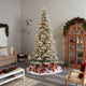 9.5' Slim Flocked Nova Scotia Spruce Faux Xmas Tree W/Lights & Bendable Branches