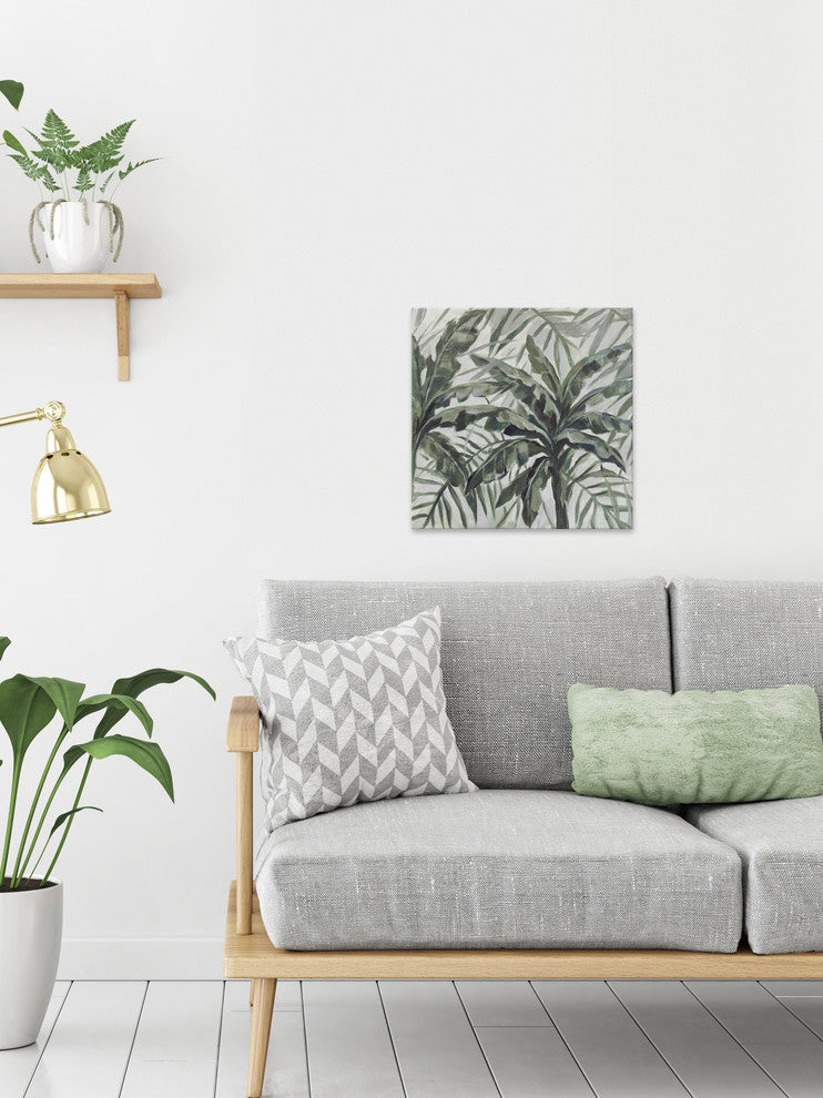 "Green Leaf I" Painting Print on Wrapped Canvas, 40"x40"