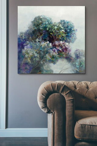 Epic Graffiti "Abstract Hydrangea" by Danhui Nai Giclee Canvas Art, 37"x37"