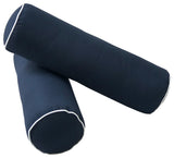 Style 6 Twin-XL Contrast Pipe Trim Bolster Pillow Outdoor Slip Cover ONLY AD101