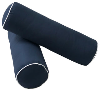 Style 6 Twin-XL Contrast Pipe Trim Bolster Pillow Outdoor Slip Cover ONLY AD101