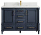 Aberdeen 48 Single Sink Bath Vanity in Hale Navy Blue  1.5" Calacatta Laza