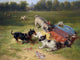 Tile Mural Dogs and A Found Toys By Frank Paton, 6"x8", Glossy