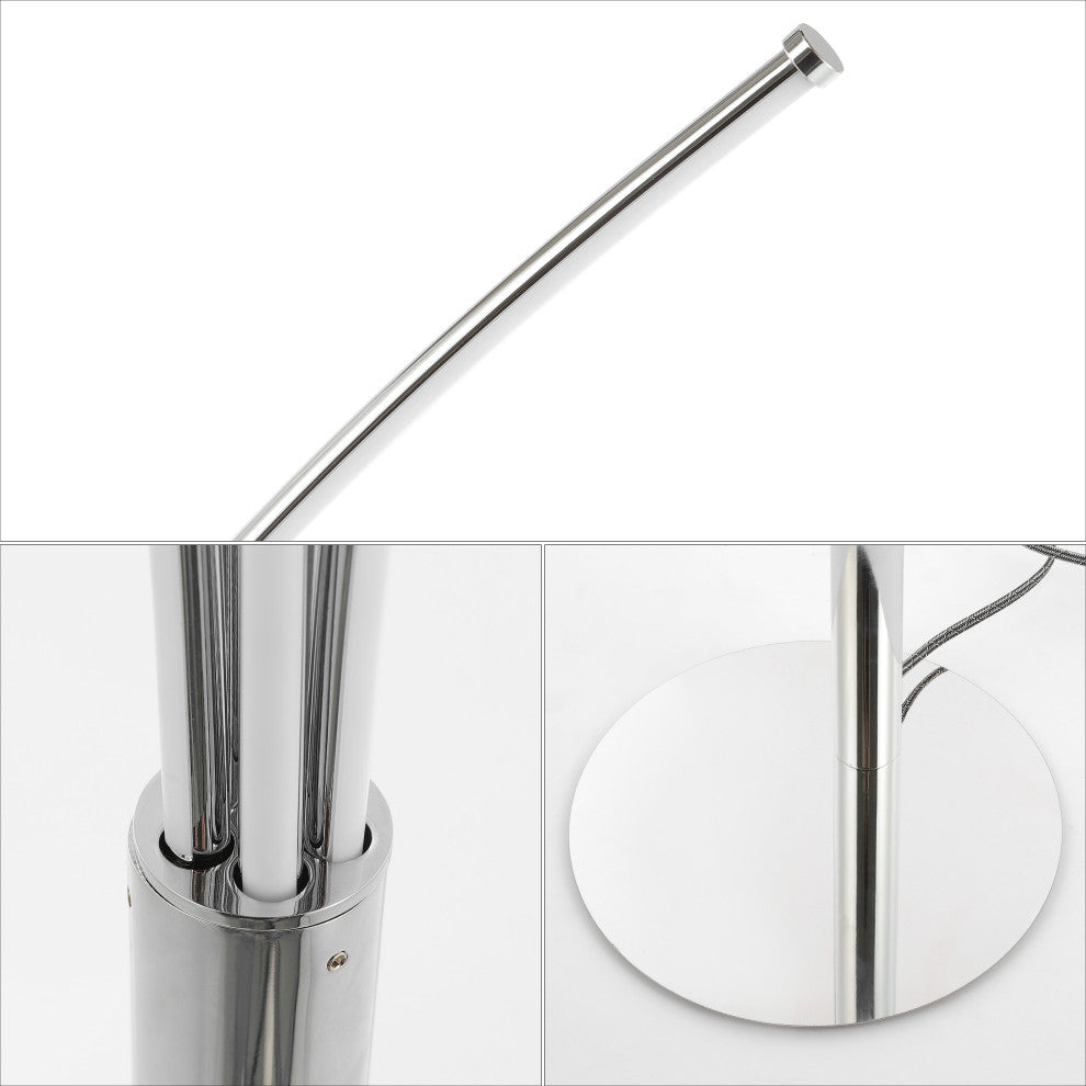 Minimalist Metal 5-Branch Arc Dimmable Integrated LED Floor Lamp, Remote Control