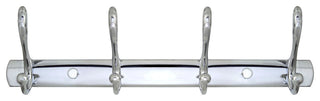 MODONA's 13.5" Four Pronged Robe and Towel Hook, Polished Chrome
